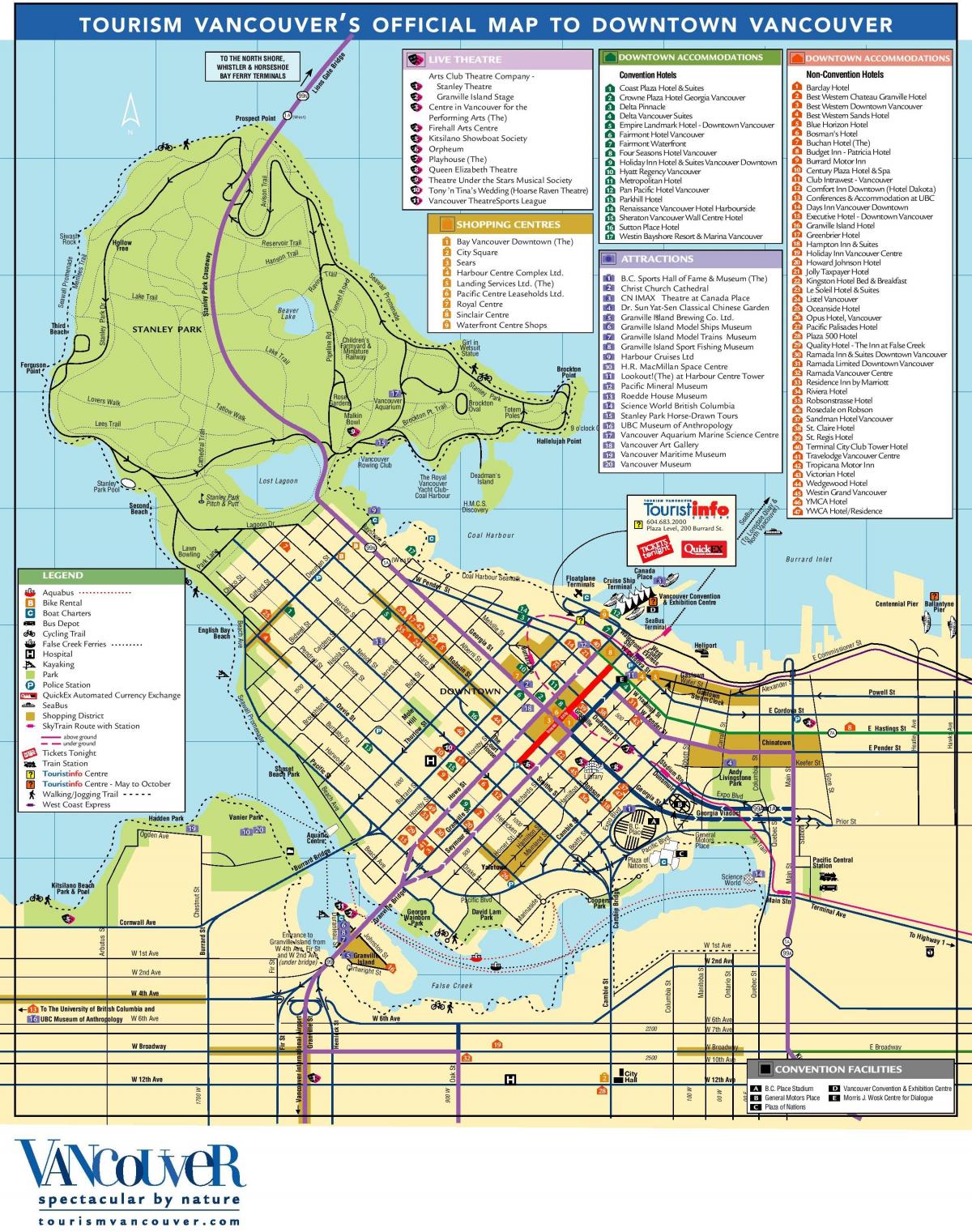 vancouver, bc mapa turístico