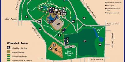 Mapa da rainha elizabeth park, vancouver