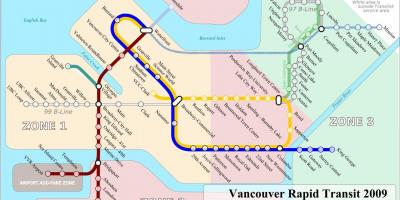 Vancouver skytrain zona mapa