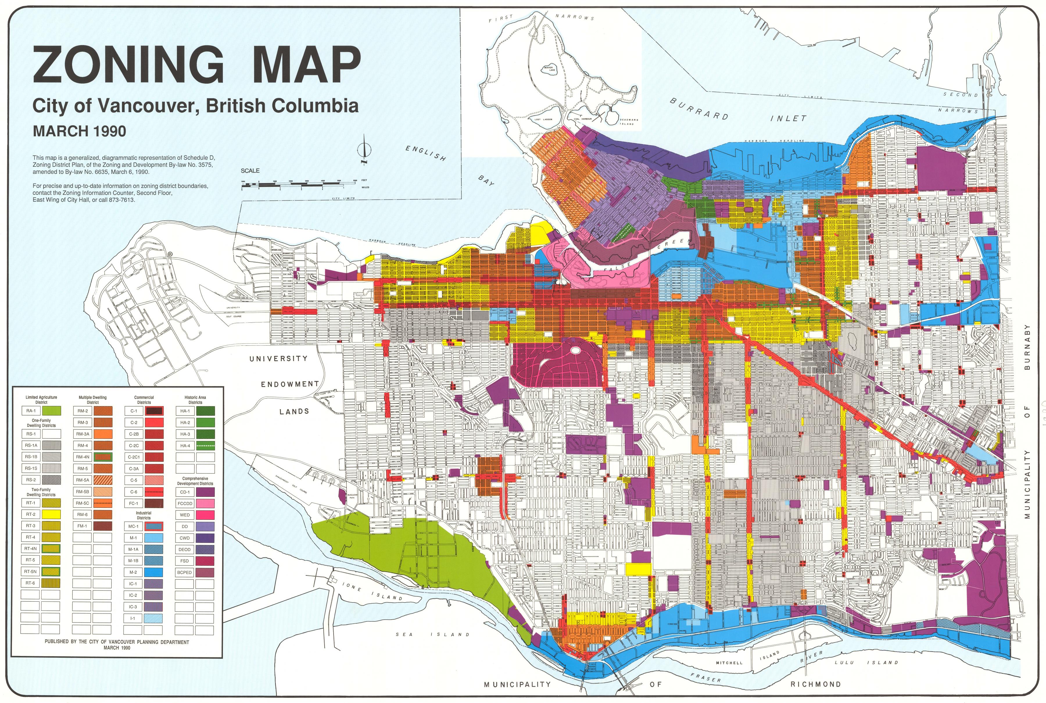 Vancouver zoning Map. Ванкувер карта города. Дорожный план Ванкувера. Zoning plan