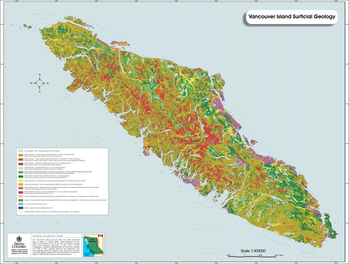 Mapa da ilha de vancouver geologia