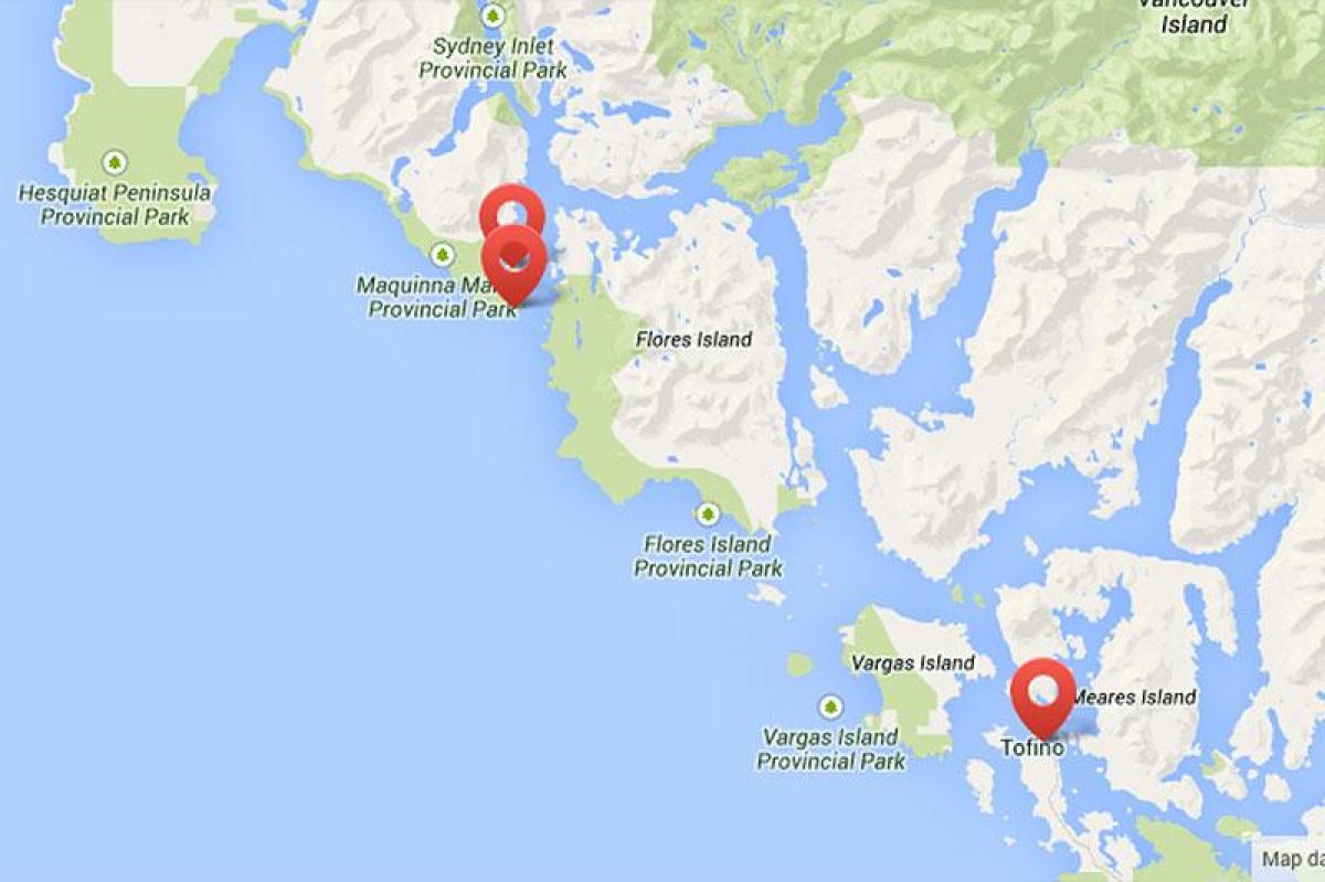Mapa da ilha de vancouver hot springs