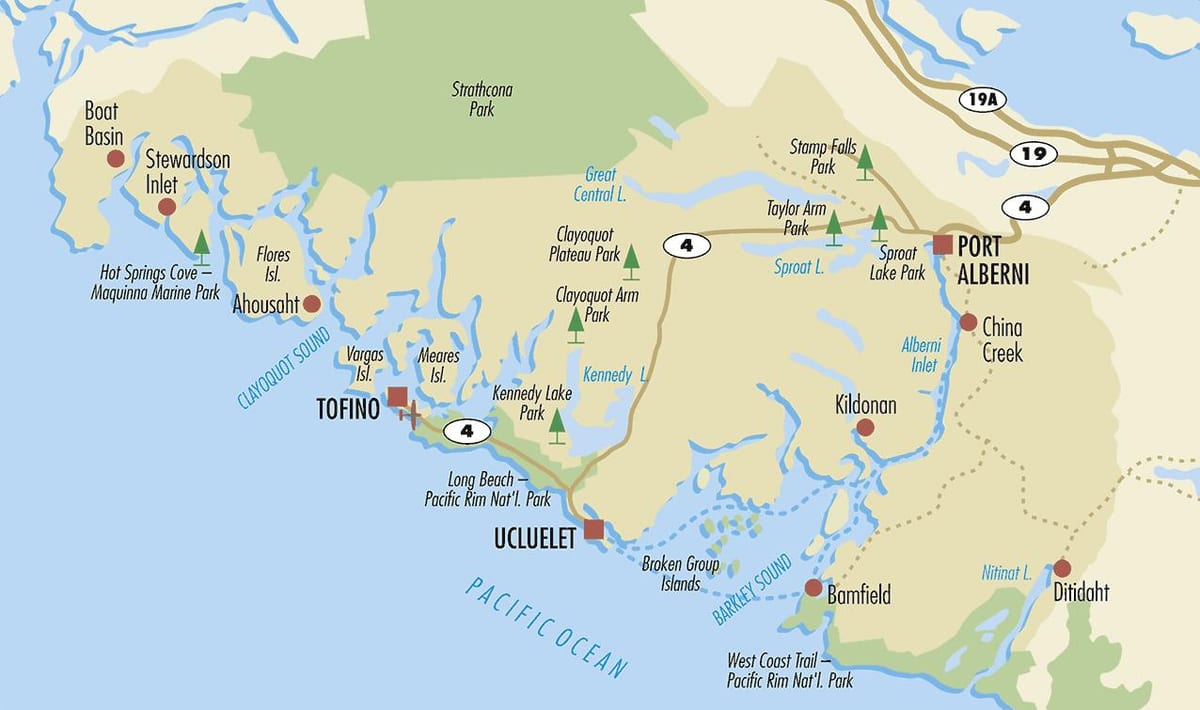 a ilha de vancouver atrações mapa