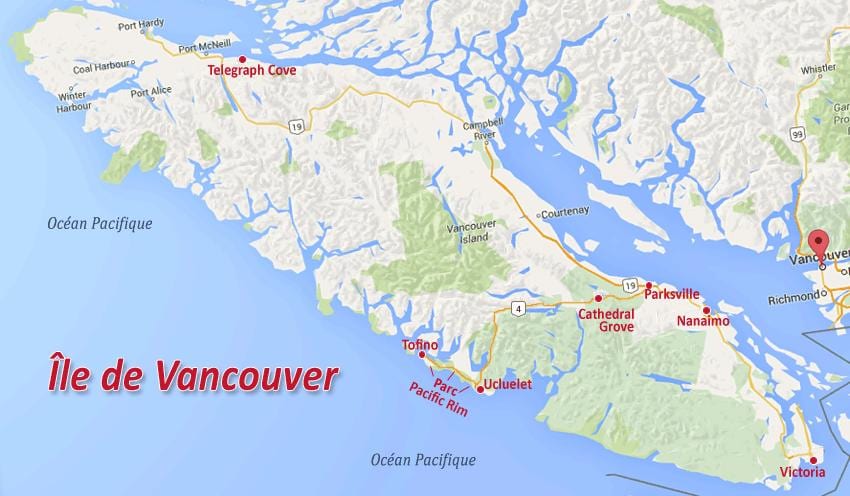 Mapa da ilha de vancouver ouro reclamação 