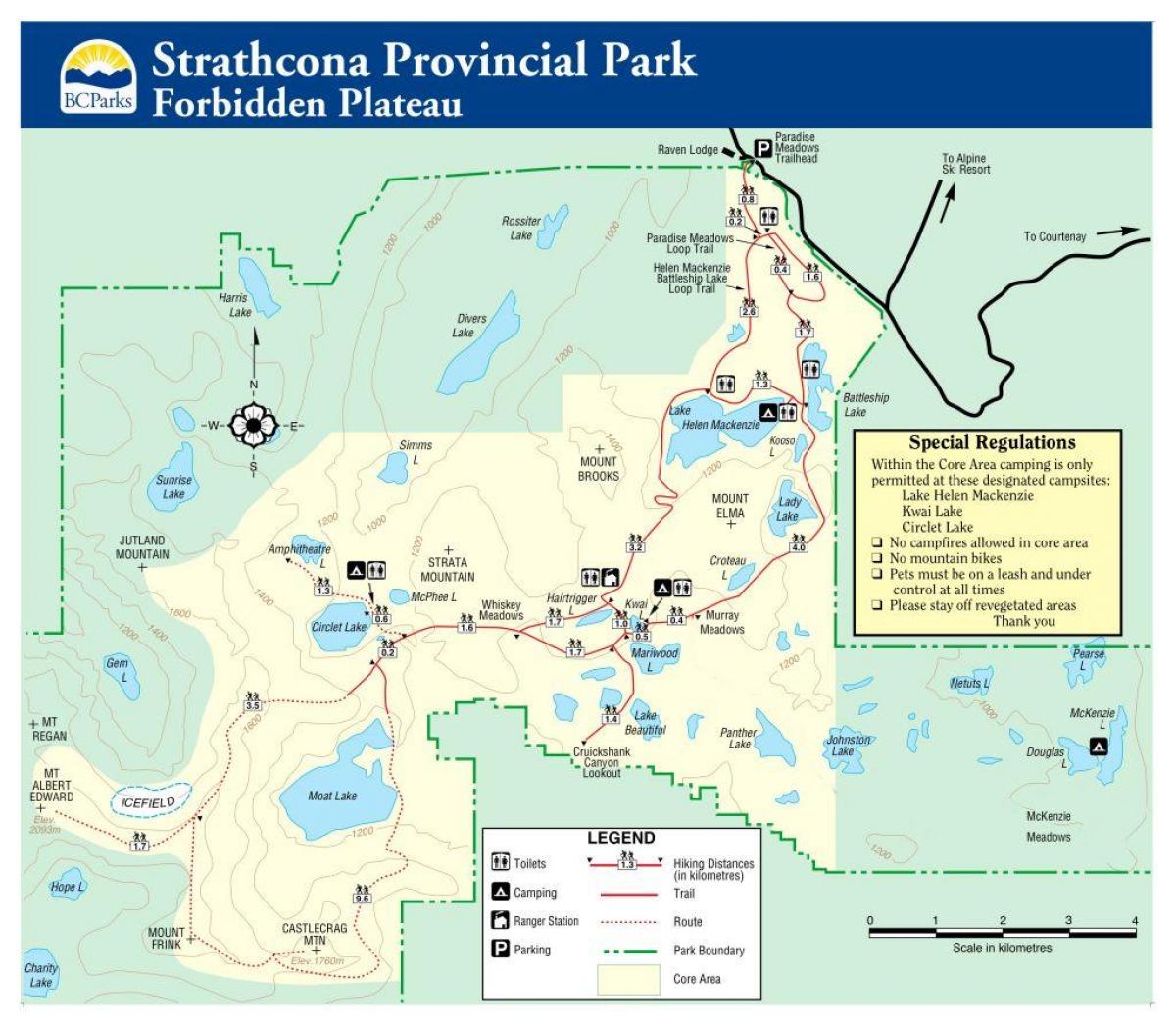 Mapa da ilha de vancouver parques provincial