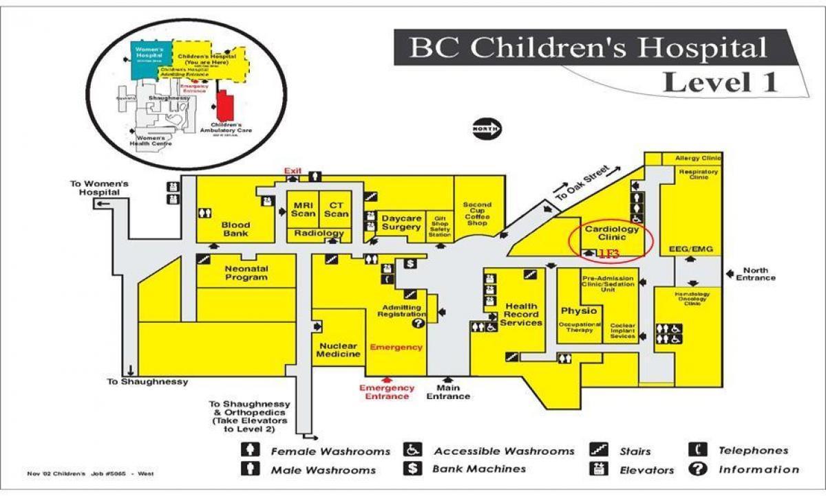 mapa do bc children's hospital