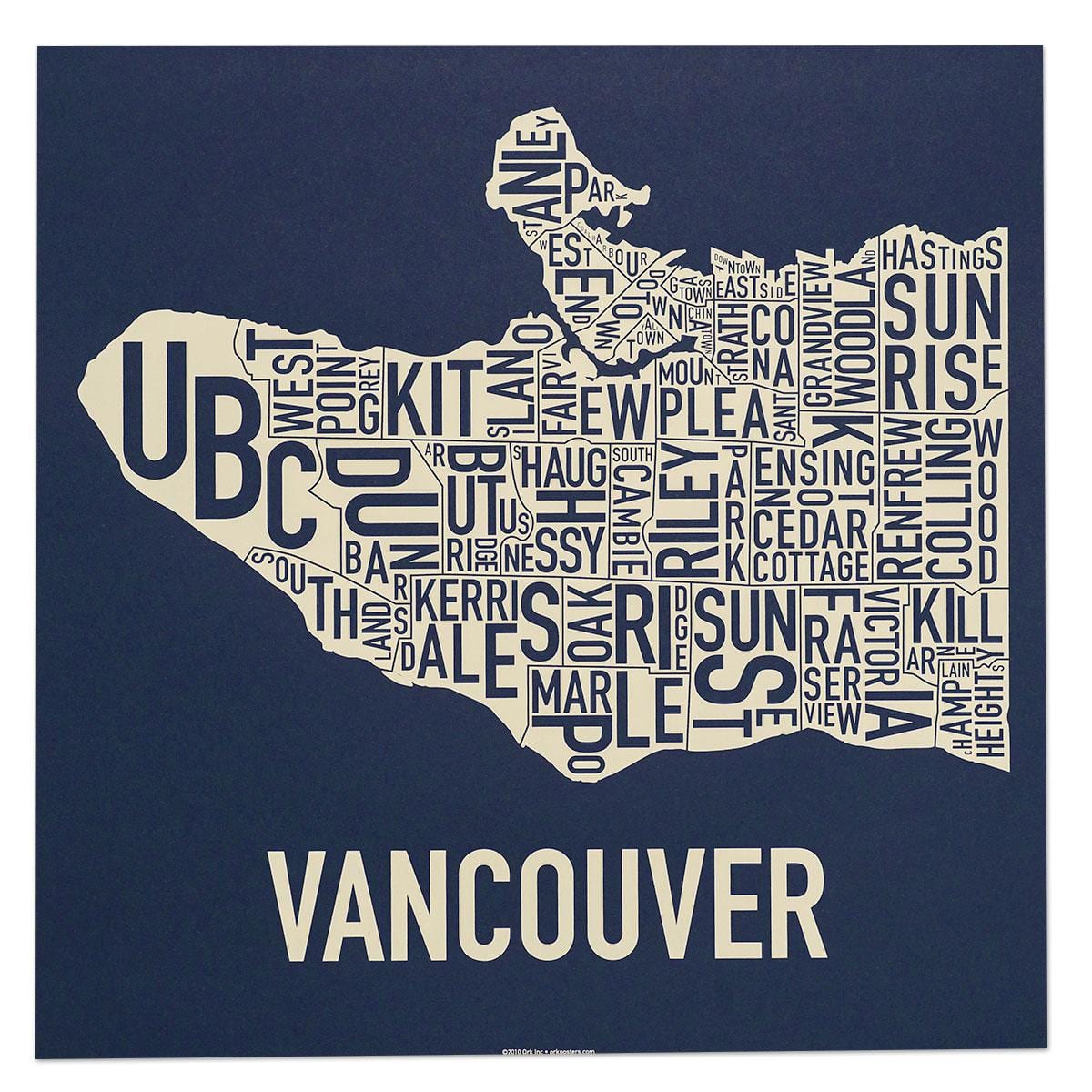 Mapa de vancouver impressão