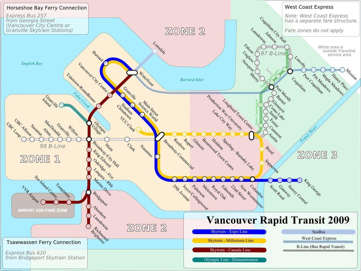 canadá linha mapa de estações