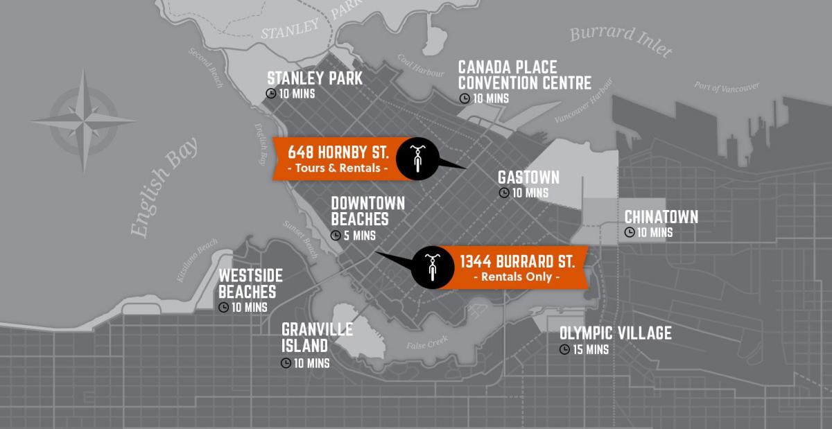 Mapa de ciclo e guia de ilha de vancouver