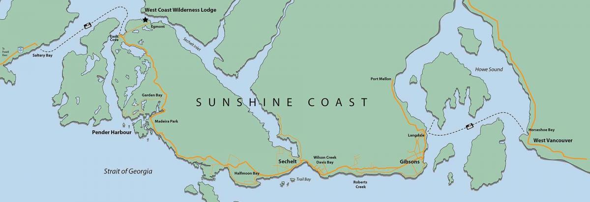 costa oeste da ilha de vancouver mapa
