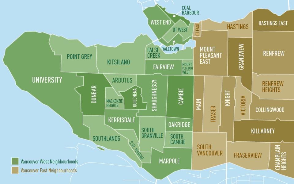 Mapa de vancouver bairro