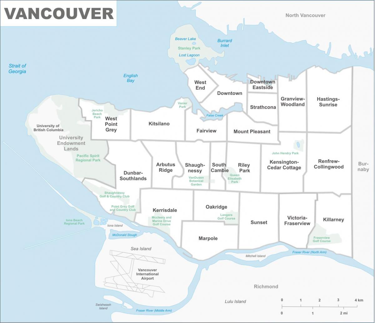 vancouver, bc bairro mapa