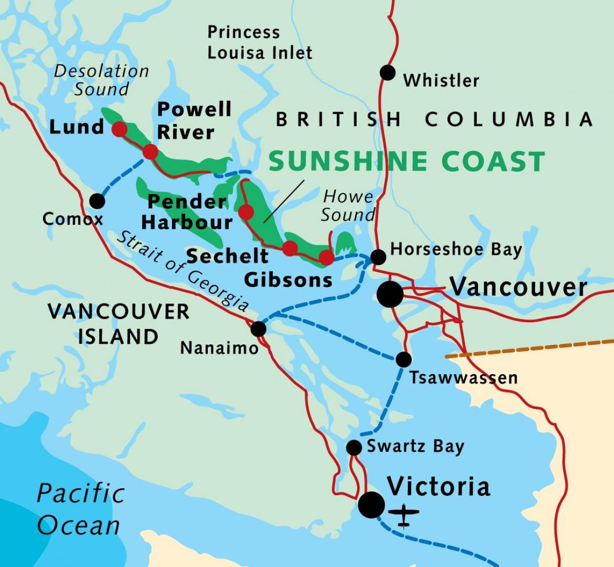 Mapa de vancouver ferry