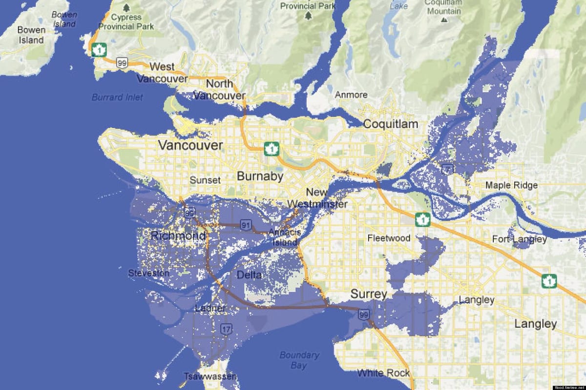 Mapa de vancouver inundação