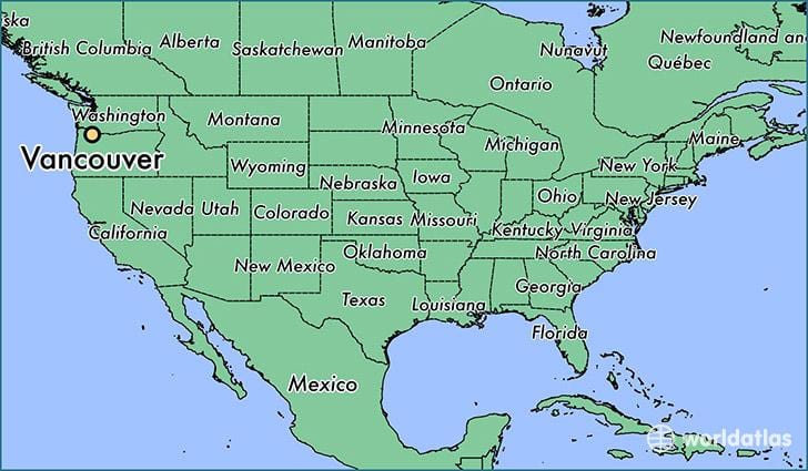 Mapa de vancouver localização no mundo