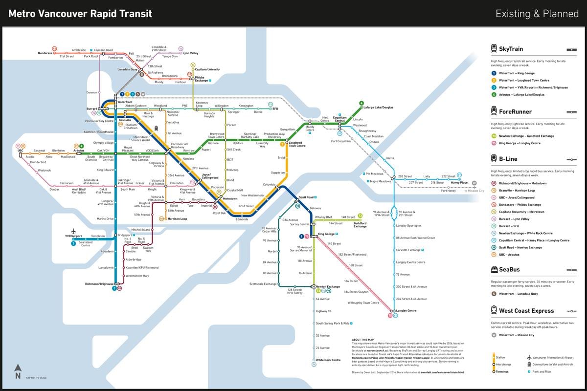 vancouver linhas de ônibus mapa