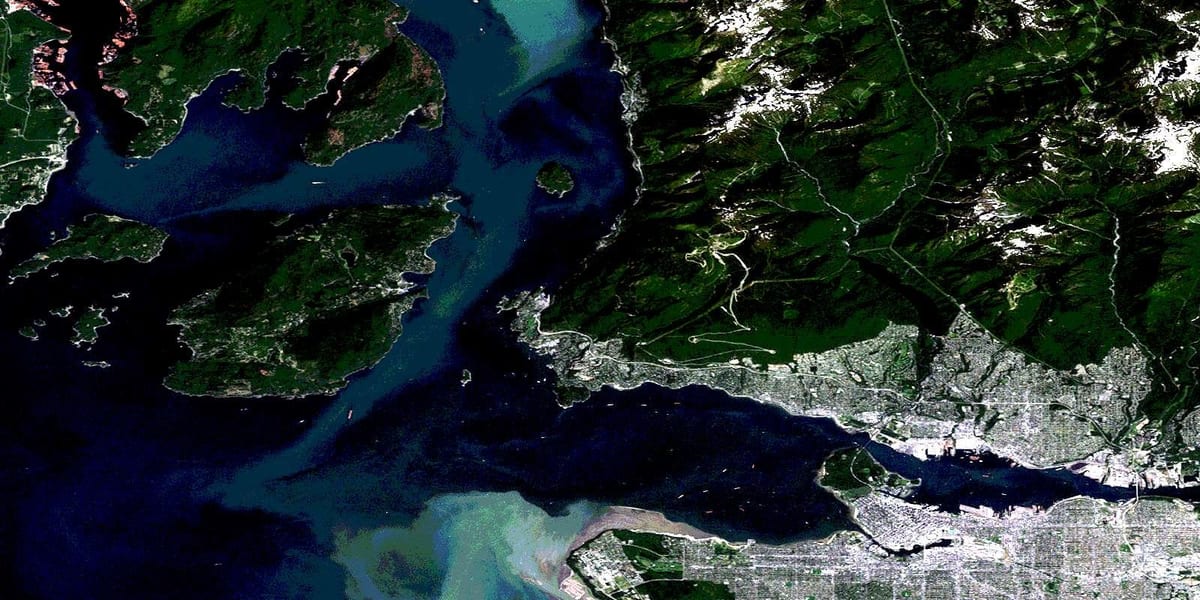 Mapa de vancouver por satélite