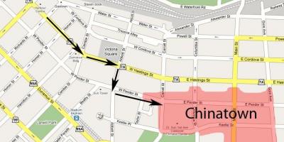 Mapa da chinatown de vancouver