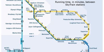 Vancouver, estação de trem mapa