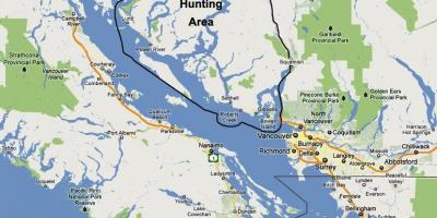 Mapa da ilha de vancouver caça