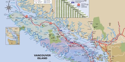 A ilha de Vancouver rodovia mapa