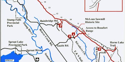 Mapa da ilha de vancouver ferroviária