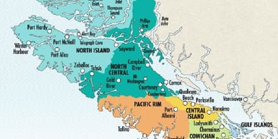 Mapa da ilha de vancouver vinícolas