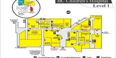 Mapa do bc children's hospital