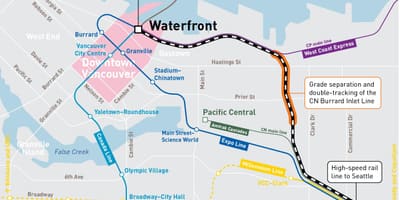 Mapa da orla da estação de vancouver
