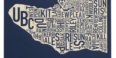 Mapa de vancouver impressão