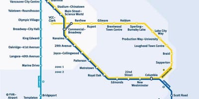 Sistema elevado de metro linha mapa