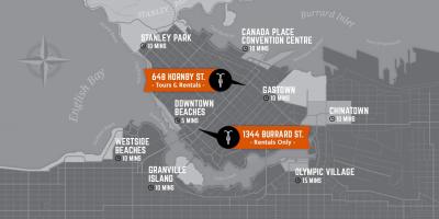 Mapa de ciclo e guia de ilha de vancouver