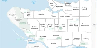 Mapa de vancouver e área de