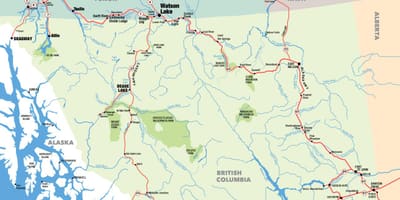 Mapa do sul da colúmbia britânica