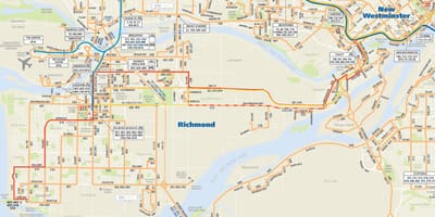 Mapa de north vancouver ônibus