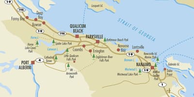 Mapa de profundidade da baía de ilha de vancouver