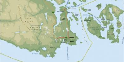 Mapa de saanich ilha de vancouver