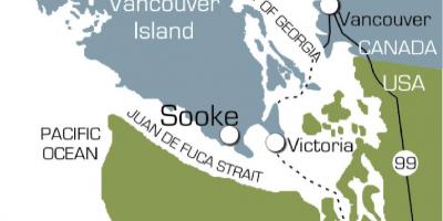 Mapa da ilha de vancouver sooke