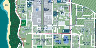 A Ubc em vancouver mapa do campus.
