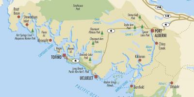 Mapa de ucluelet ilha de vancouver