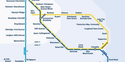 Mapa de vancouver bc estação de comboios