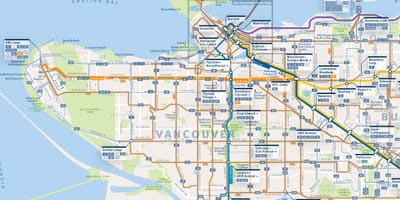 Mapa de vancouver rotas de ônibus