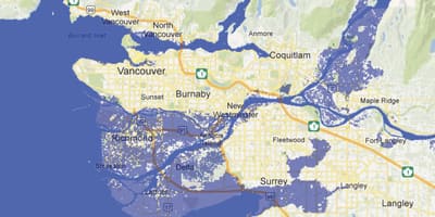Mapa de vancouver inundação