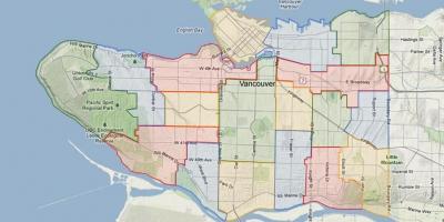 Vancouver conselho escolar de captação mapa