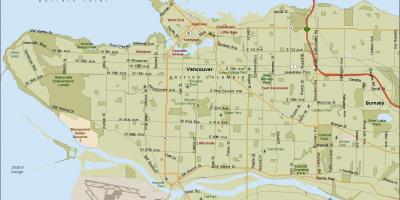 Vancouver mapa de localização